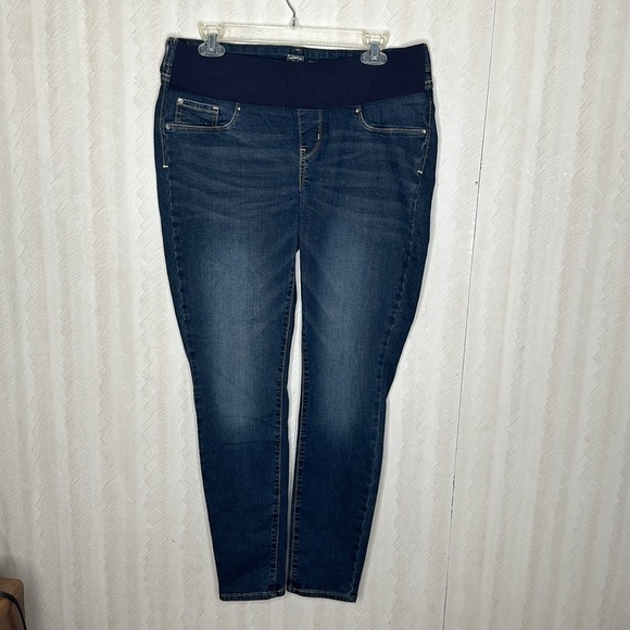 💙 🆕 LEVI Gold Label Women's Maternity Baby Bump Skinny Jeans large - Picture 2 of 9